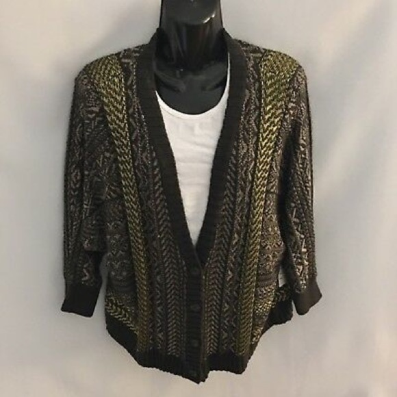 Rachel Roy Cardigan Retro Knit Sweater Sz XL - Picture 1 of 3